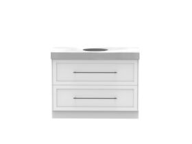 Supporting Image - Kado Lux All Drawer 1200mm Floor Mounted Vanity Centre Basin 90mm - White - Front
