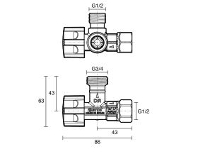 Arco Giro Twin Mini Stop Valve 15mm x 15mm x 20mm Valve Lead Free