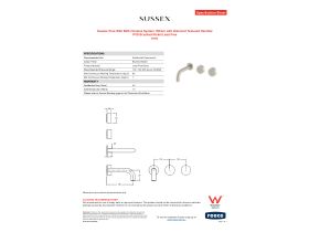 Specification Sheet - Sussex Pure Wall Bath Hostess System 160mm with Diamond Textured Handles PVD Brushed Nickel Lead Free