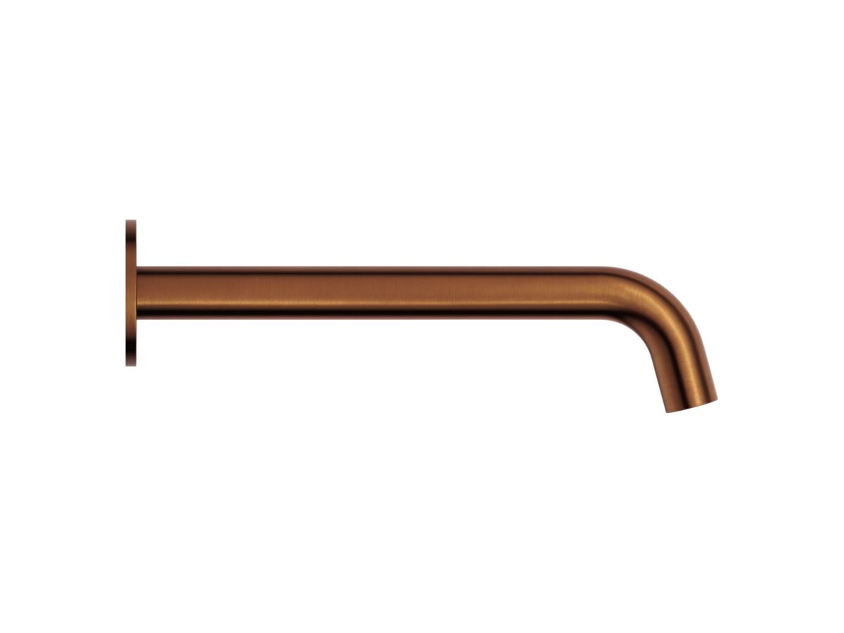 Supporting Image - Mizu Drift Wall Basin/Bath Outlet Curve Spout 250mm Brushed Bronze (6 Star) Lead Free - Side