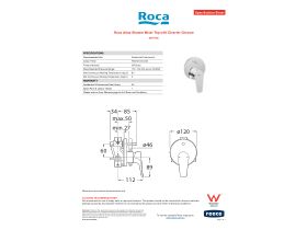 Specification Sheet - Roca Atlas Shower Mixer Tap with Diverter Chrome