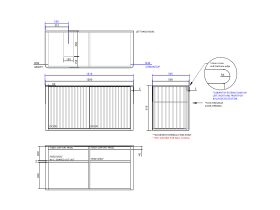 ISSY Cloud I 1200mm x 500mm x 610mm Wall Hung Vanity Unit 2 Touch Latch Doors Semi Inset (No Basin)