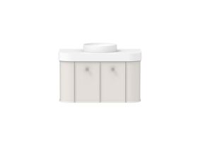Hero - Kado Era Double Curve All Door 900mm Wall Hung Vanity Centre Basin 90mm Durasein Top Feather Grey