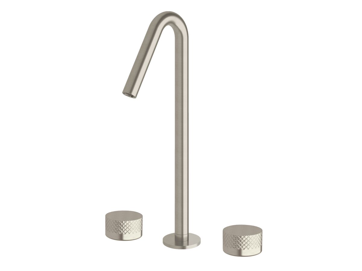 Sussex Pure Vessel Basin Set with Diamond Textured Handles PVD Brushed Nickel (5 Star)