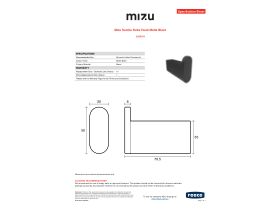 Specification Sheet - Mizu Soothe Robe Hook Matte Black
