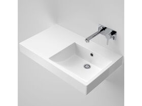 Caroma Liano Nexus Wall Basin Left Hand Shelf with Overflow No Taphole 750mm White