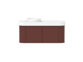 Hero - Kado Era Double Curve All Door 1200mm Wall Hung Vanity Left Hand Basin 90mm Durasein Top Red Marble