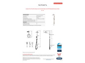 Specification Sheet - Sussex Pure Twin Rail Shower with Top Rail Water Inlet PVD Brushed Bronze (3 Star)