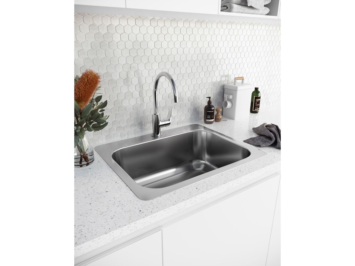Posh Domaine Trough 45L with 1 Centre Taphole Stainless Steel