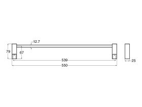 Mizu Bloc MK2 Single Towel Rail 550mm Chrome
