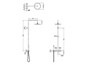 Sussex Pure Progressive Shower Mixer Tap Column System with Handshower 250mm Right Hand