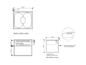 ISSY Blossom I 500 x 450mm Vanity Unit with One Soft Close Door and Internal Shelf with Handle