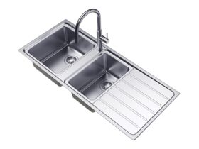 Supporting Image - Memo Oscar Inset Left Hand 1 & 1/2 Bowl & Drainer Sink Overflow 1 Taphole
