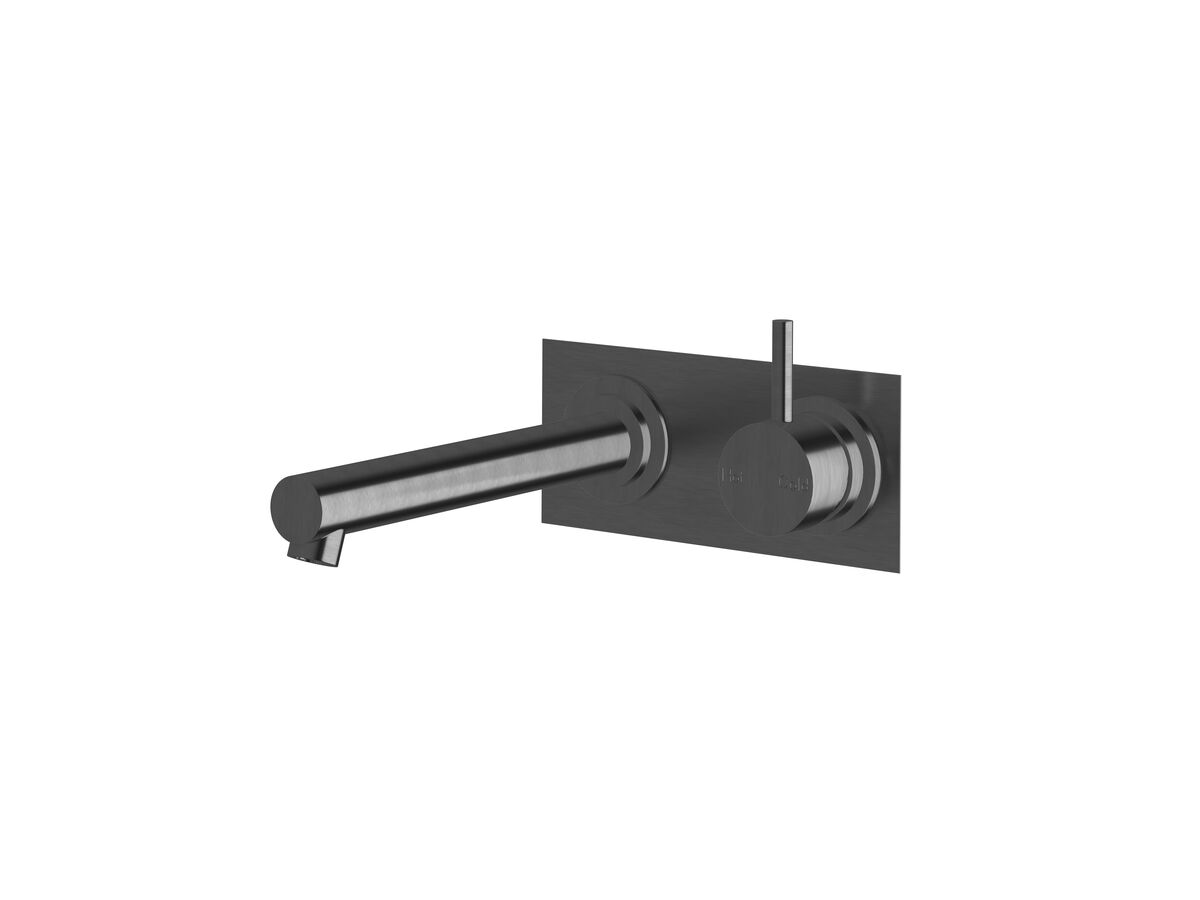 Sussex Scala Straight Wall Basin Mixer Tap System Right Hand Mixer Tap 200mm Outlet LUX PVD Brushed Smoked Gunmetal (6 Star)
