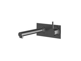 Sussex Scala Straight Wall Basin Mixer Tap System Right Hand Mixer Tap 200mm Outlet LUX PVD Brushed Smoked Gunmetal (6 Star)