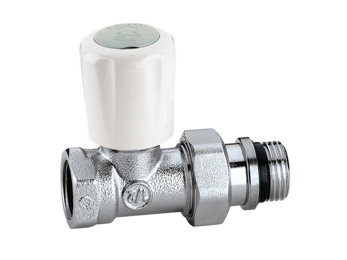 Caleffi Radiator Valve Convertible Straight Female 1/2"