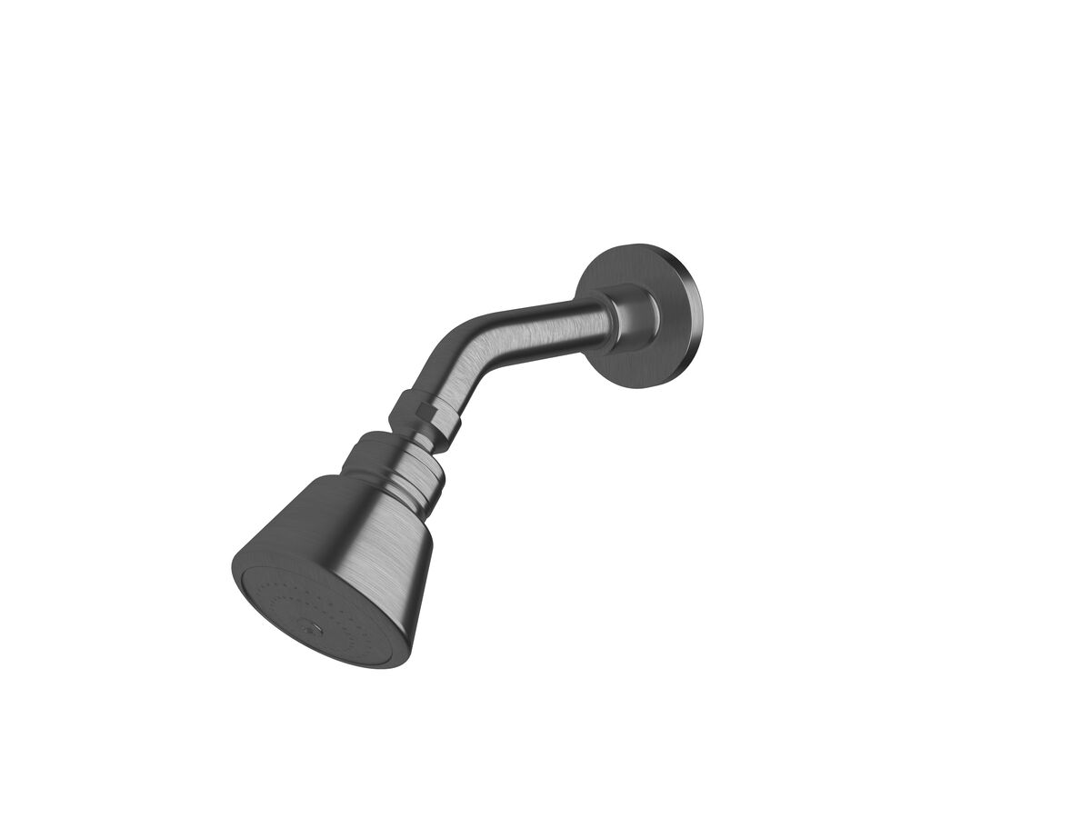 Scala Shower Head & Arm LUX PVD Brushed Smoke Gunmetal (3 Star)