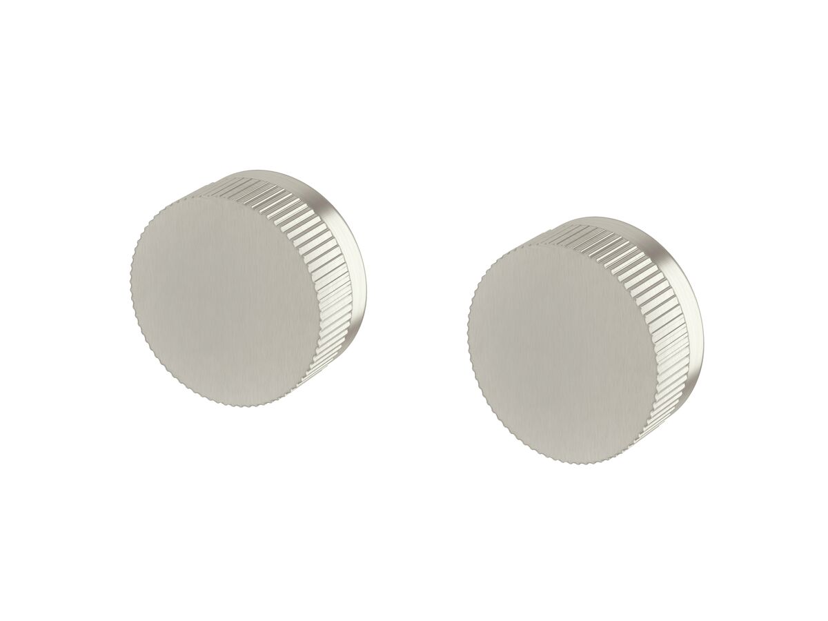 Sussex Pure Wall Top Assembly Taps with Linear Textured Handles PVD Brushed Nickel