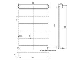 Mizu Drift Heated Towel Rail 760mm x 1050mm Polished Stainless Steel
