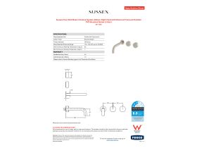Specification Sheet - Sussex Pure Wall Basin Hostess System 200mm Right Hand with Diamond Textured Handles PVD Brushed Nickel (3 Star)
