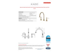 Specification Sheet - Kado Era Swivel Hob Sink Set Lever Porcelain Handle Brass Gold (5 Star) Lead Free