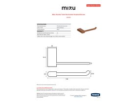 Specification Sheet - Mizu Soothe Toilet Roll Holder Brushed Bronze