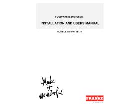 Installation & User Manual - Franke Waste Disposer with Air Switch