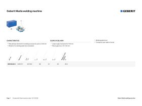Specification Sheet - Geberit Media Butt Weld with Transport Case
