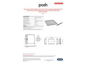 Specification Sheet - Posh Solus Tile Over Shower Tray with 1140mm Long Rear Matte Black Tile Insert Channel Suits Tiles up to 8mm (For 3 Wall / Alcove Install) 900mm x 900mm
