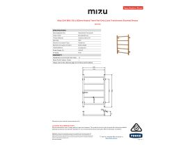 Specification Sheet - Mizu Drift MK2 550 x 800mm Heated Towel Rail Only (Less Transformer) Brushed Bronze