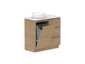 Hero - Posh Domaine Plus Hamper Trio 900 Floor Mounted Left Bowl 20mm Top