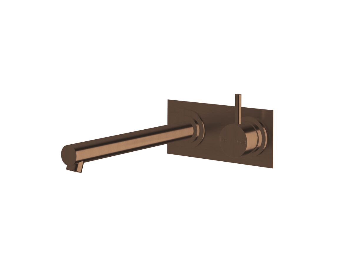 Sussex Scala Straight Wall Basin Mixer Tap System Right Hand Mixer Tap 250mm Outlet LUX PVD Brushed Rare Bronze (6 Star)