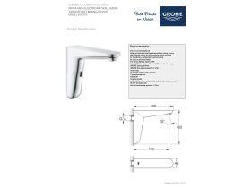 Technical Guide - GROHE Euroeco Cosmopolitan E Wall Mount Sensor Tap Chrome
