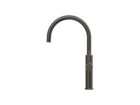 Mizu Drift Gooseneck Sink Mixer Curve Brushed Gunmetal (5 Star)