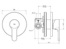 Roca L20 Shower Mixer Chrome