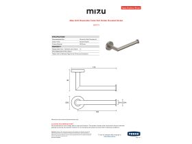 Specification Sheet - Mizu Drift Reversible Toilet Roll Holder Brushed Nickel