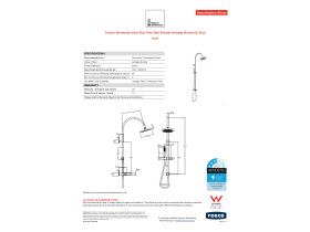 Specification Sheet - Faucet Strommen Vara Disc Twin Rail Shower Armada Bronze (3 Star)