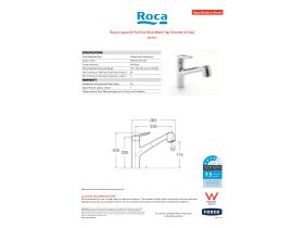 Specification Sheet - Roca Logica-N Pull Out Sink Mixer Tap Chrome (4 Star)