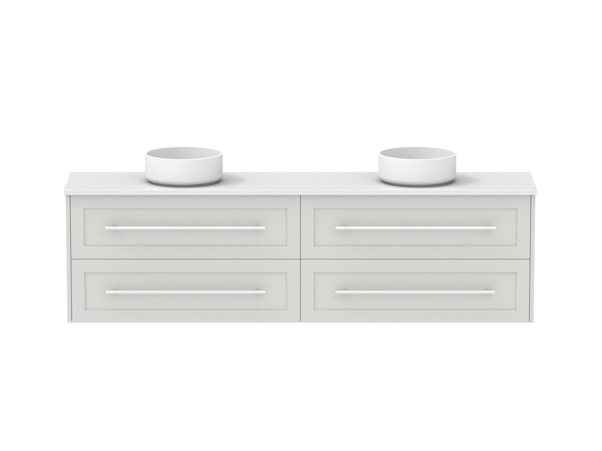 Hero - Kado Lux Ensuite All Drawer Twin 1800mm Wall Hung Double Basin 20mm Top