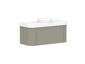 Supporting Image - Kado Era Double Curve All Drawer 1200mm Wall Hung Vanity Centre Basin 90mm Durasein Top Wolfram Green