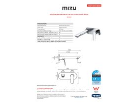 Specification Sheet - Mizu Bliss Wall Basin Mixer Tap Set 210mm Chrome (4 Star)