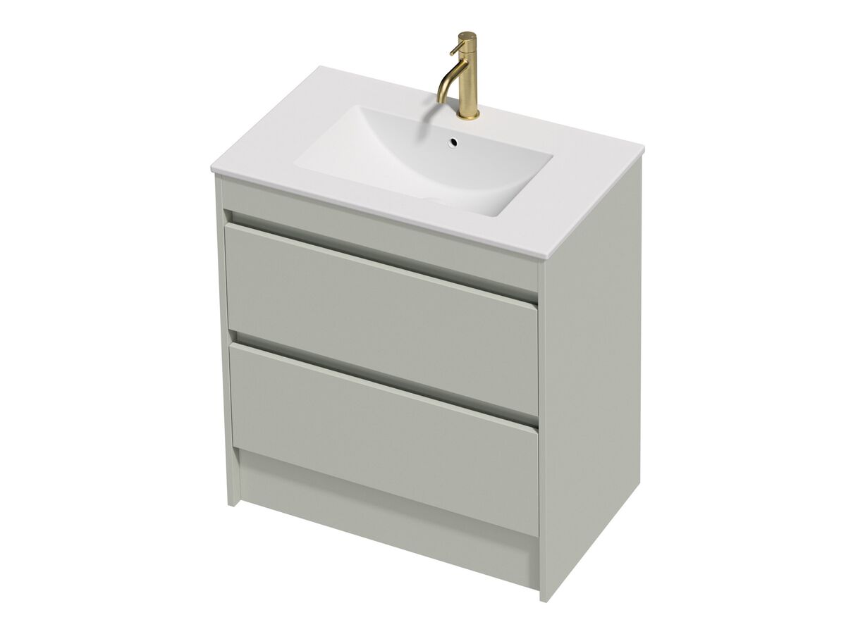 Posh Domaine Twin 750 2 Drawer Floor Standing Colour Console Top Matte White
