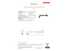 Specification Sheet - Sussex Pure Horizontal Shower Arm 350mm PVD Brushed Bronze