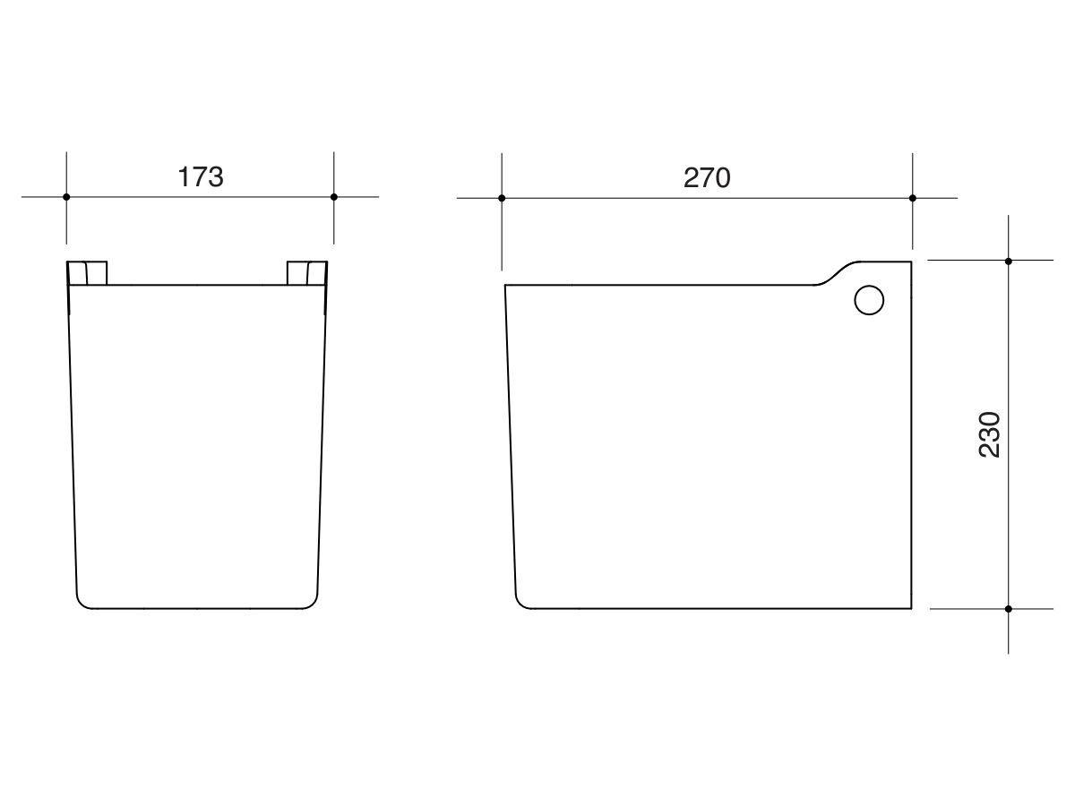 Technical Drawing - Caroma Forma II Shroud Gloss White