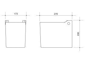 Technical Drawing - Caroma Forma II Shroud Gloss White