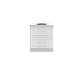 Supporting Image - Kado Lux All Drawer 750mm Floor Mounted Vanity Centre Basin 20mm - White - Front