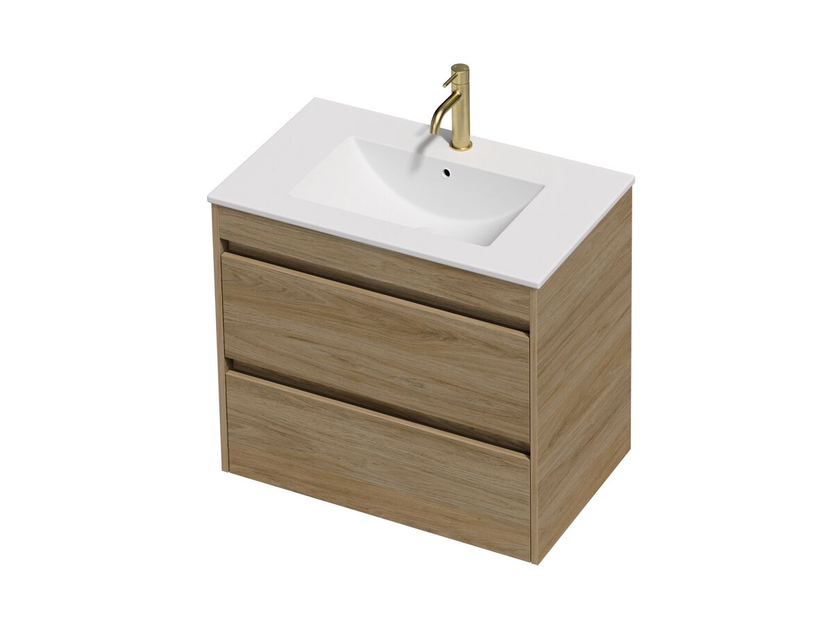 Posh Domaine Twin 750 2 Drawer Wall Hung Colour Console Top Matte White