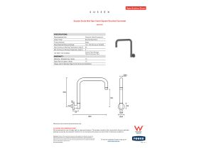 Specification Sheet - Sussex Scala Wall Spa Outlet Square Brushed Gunmetal