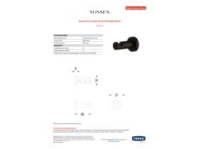 Specification Sheet - Sussex Pure Robe Hook PVD Matte Black
