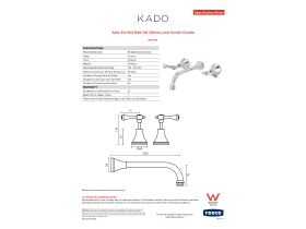 Specification Sheet - Kado Era Wall Bath Set 250mm Lever Handle Chrome
